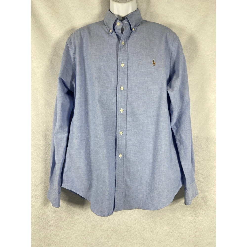 Polo Ralph Lauren Oxford Shirt Mens XL Blue Button Down Long Sleeve Slim Fit